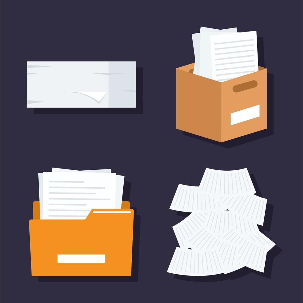 four paperwork items vector