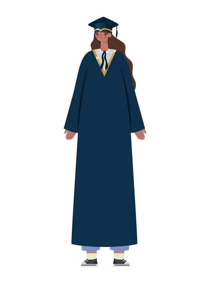 happy female graduated vector