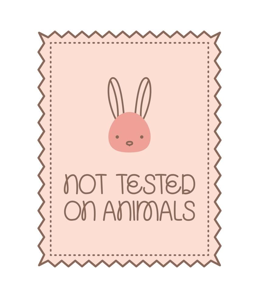 not tested on animals card vector