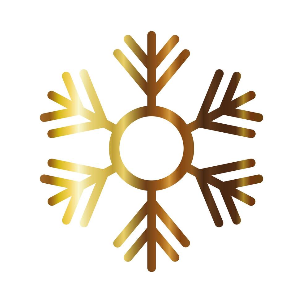 snowflake of color light gold in white background vector