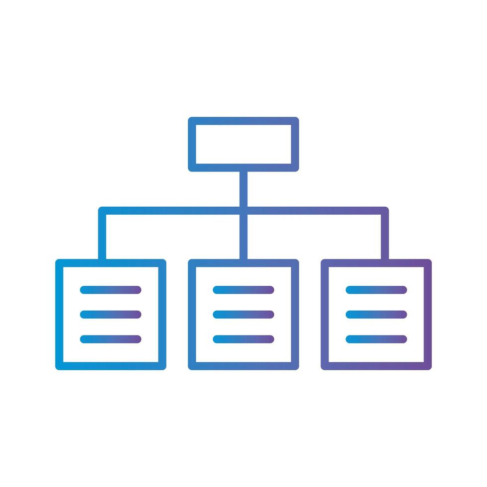 diagrama de flujo diseño de vector de icono de estilo degradado