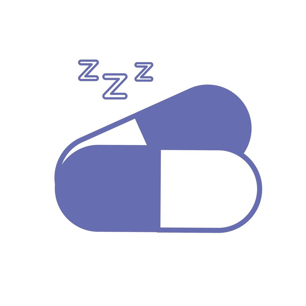 sleeping pills line and fill style icon vector design