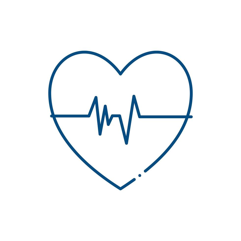 Medical heart pulse line style icon vector design