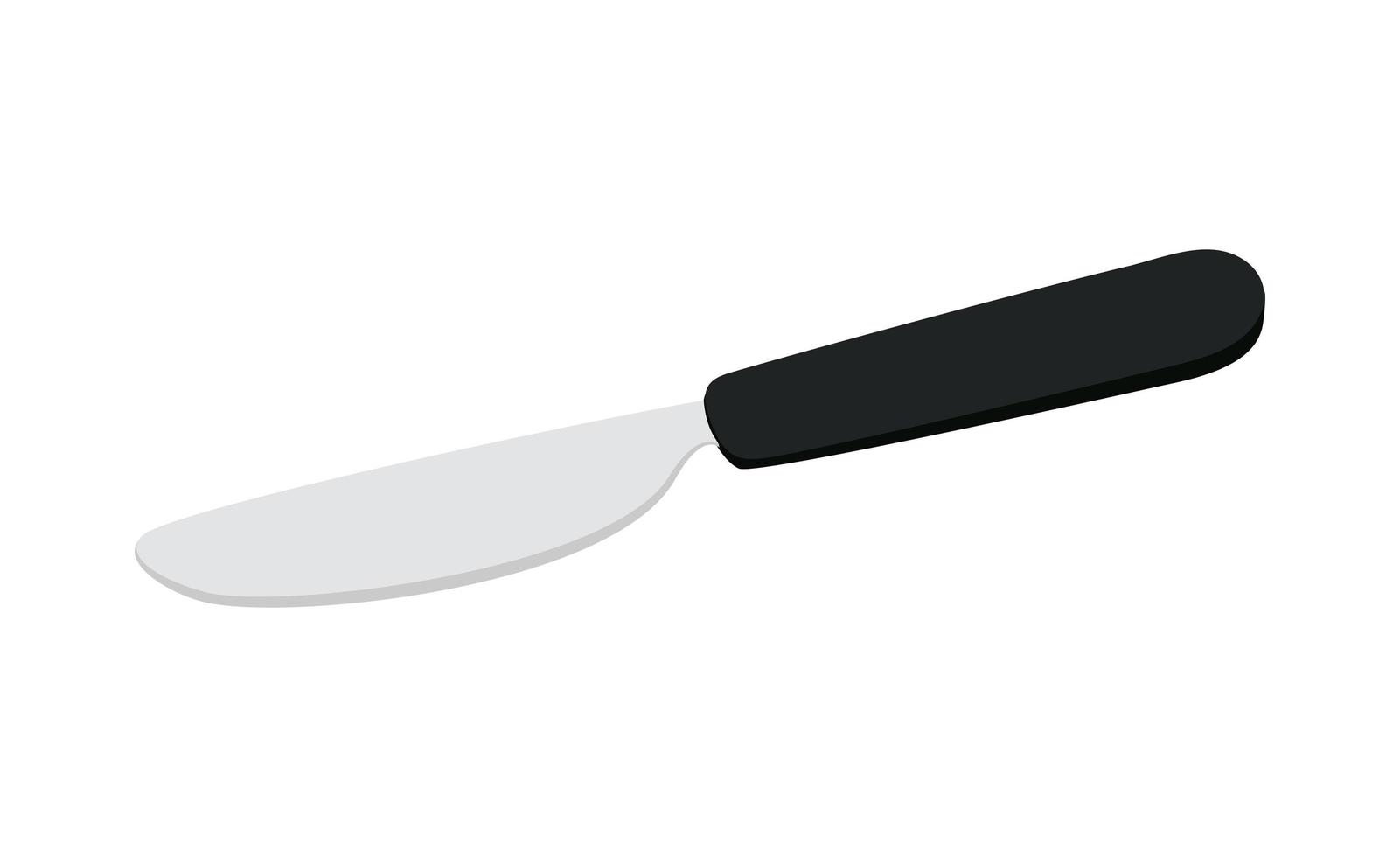 cuchillo de color gris y mango negro vector