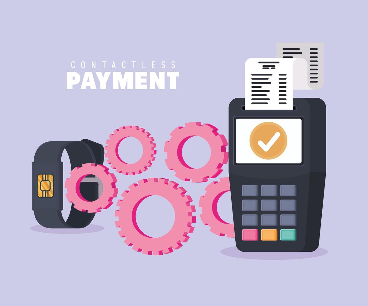 contactless payment design vector