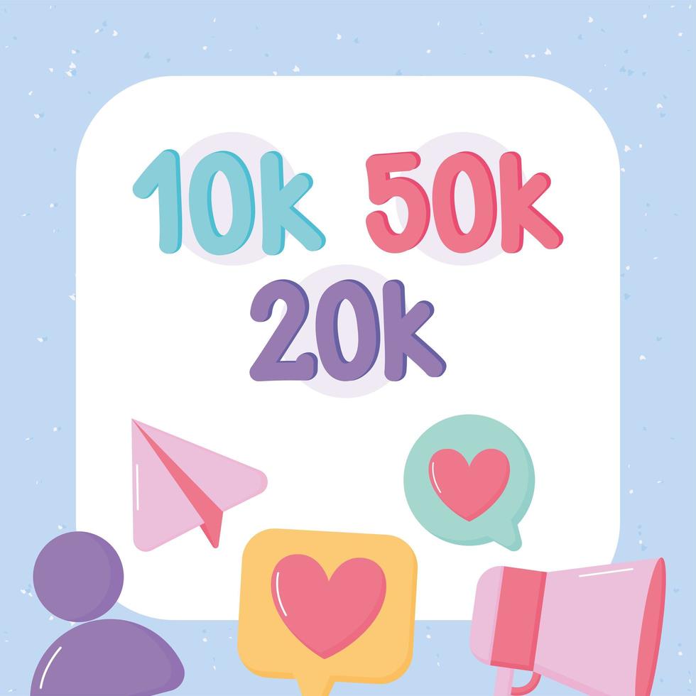 followers counter card vector