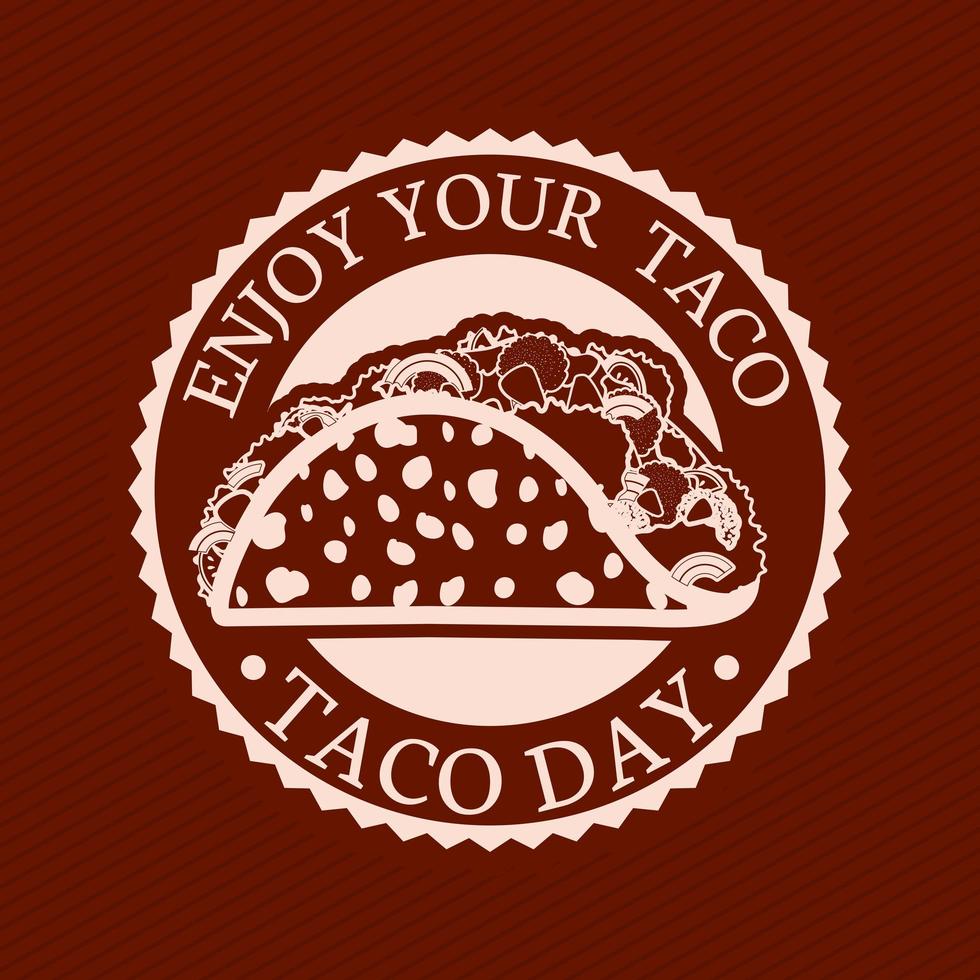 taco day label illustration 4061409 Vector Art at Vecteezy