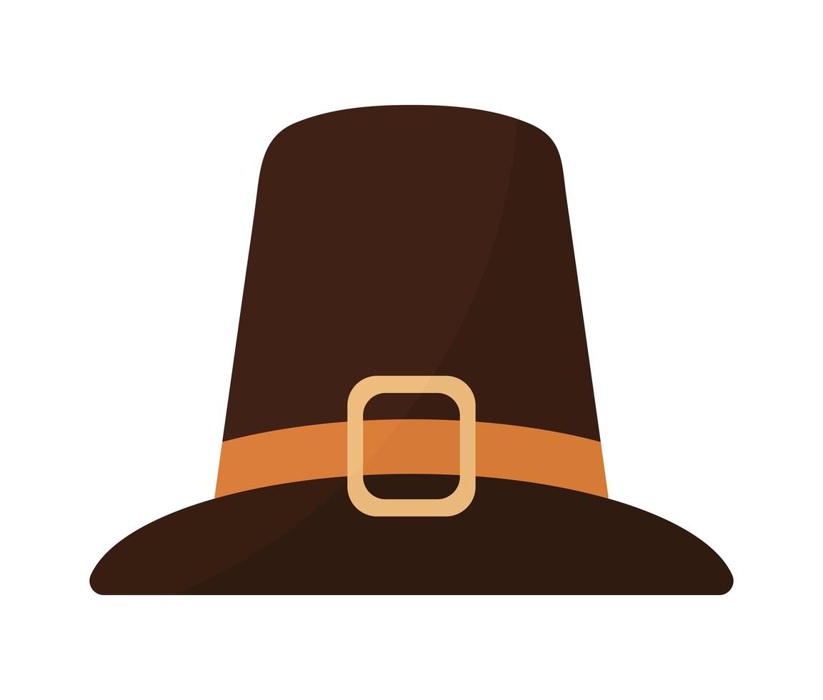 pilgrim hat with buckle and is of black color vector