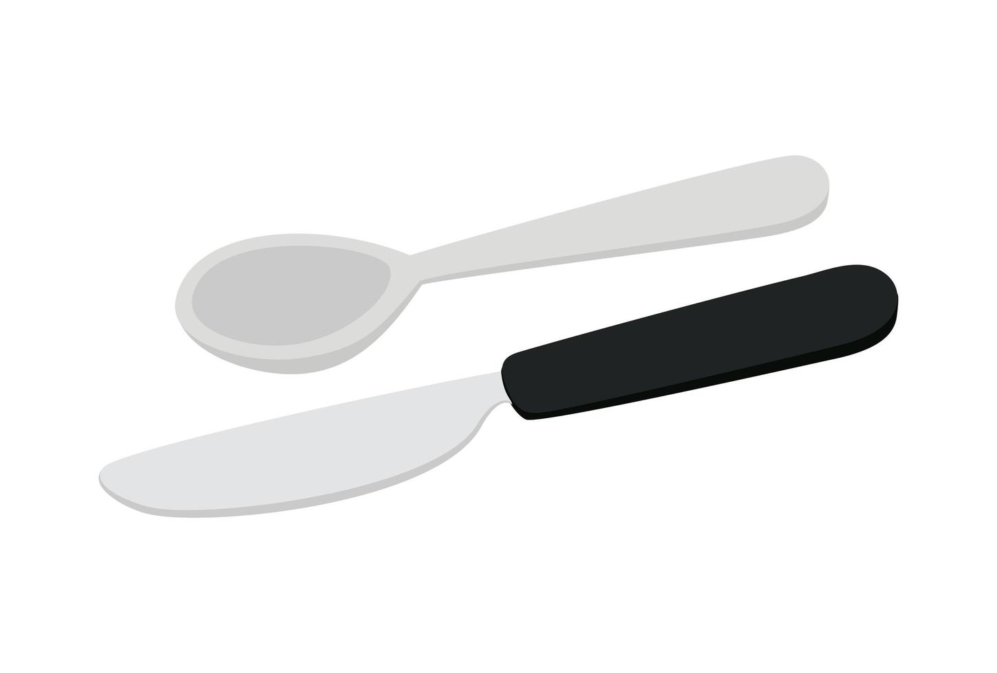 spoon and knife on white background vector