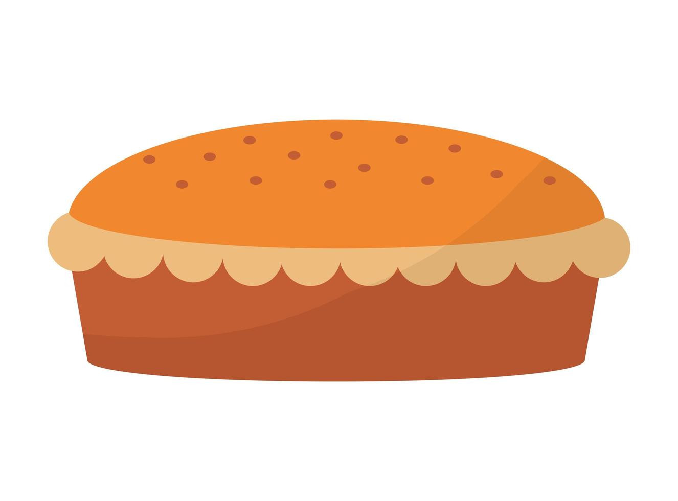 cake of orange color on white background vector