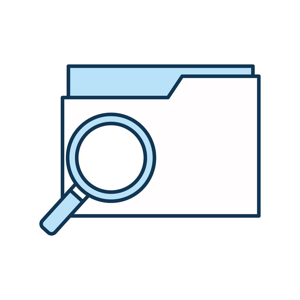 lupe with file line and fill style icon vector design