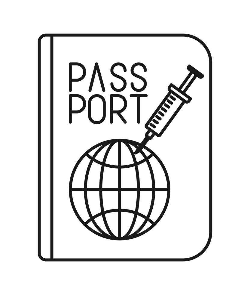 ilustración de pasaporte de vacunación vector