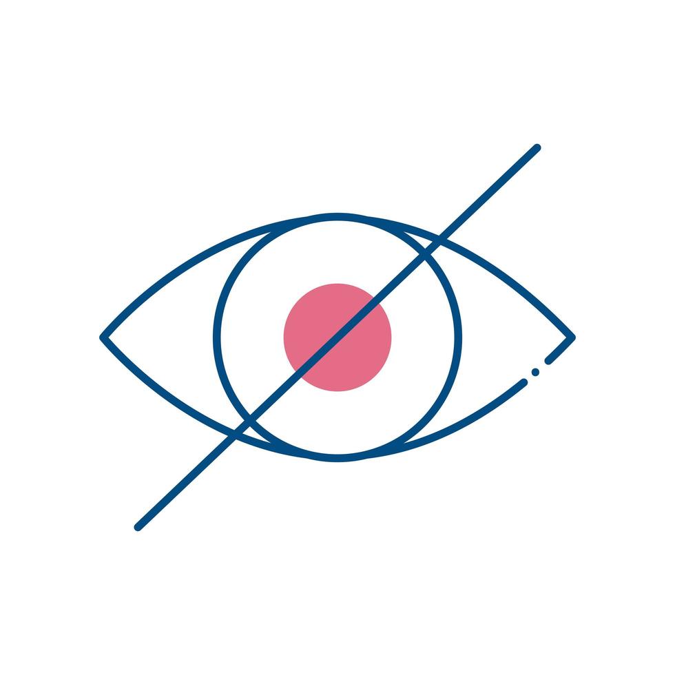 blind eye line style icon vector design