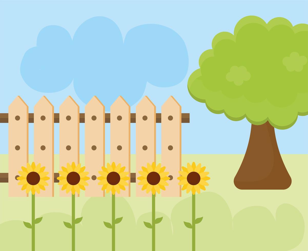 natural backyard card vector
