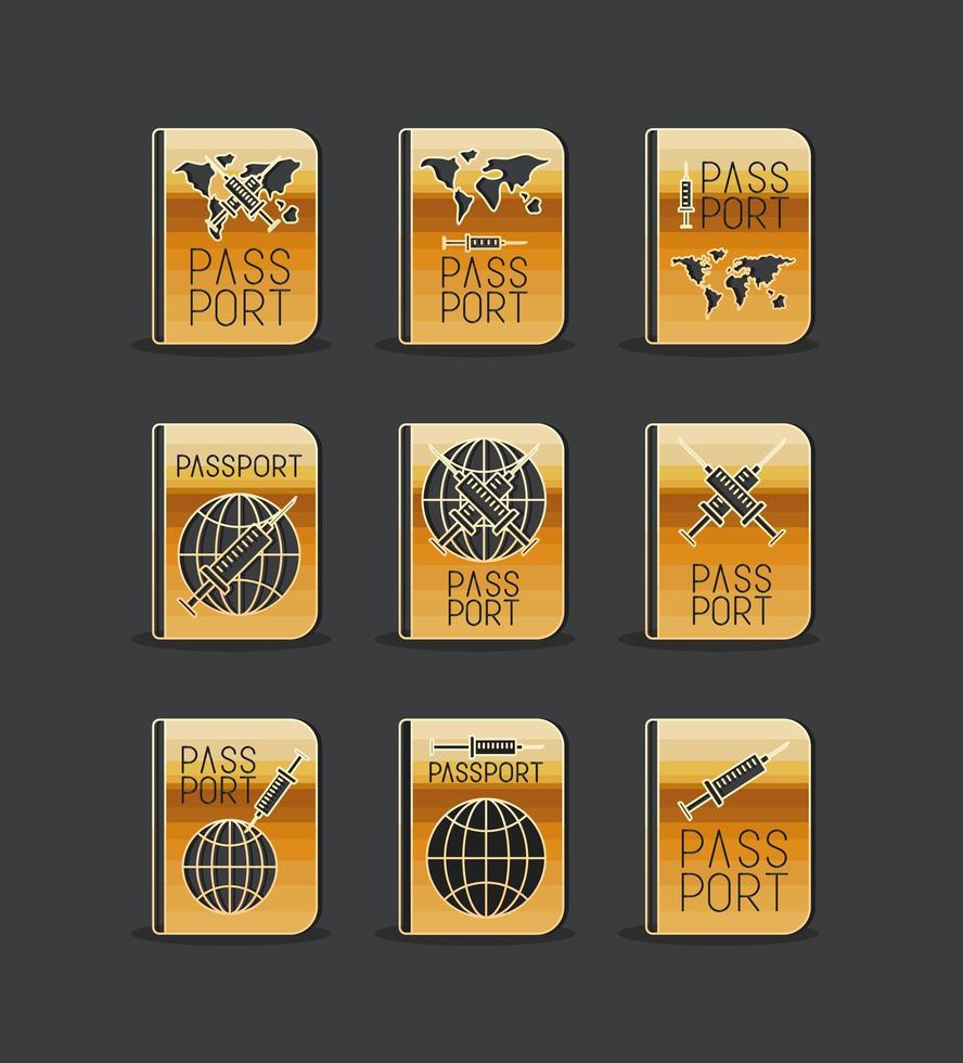 nine golden passports vector