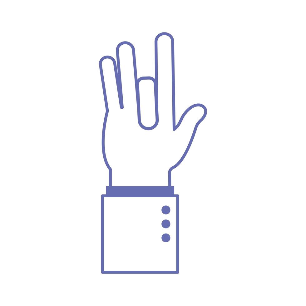 eight hand sign language line and fill style icon vector design