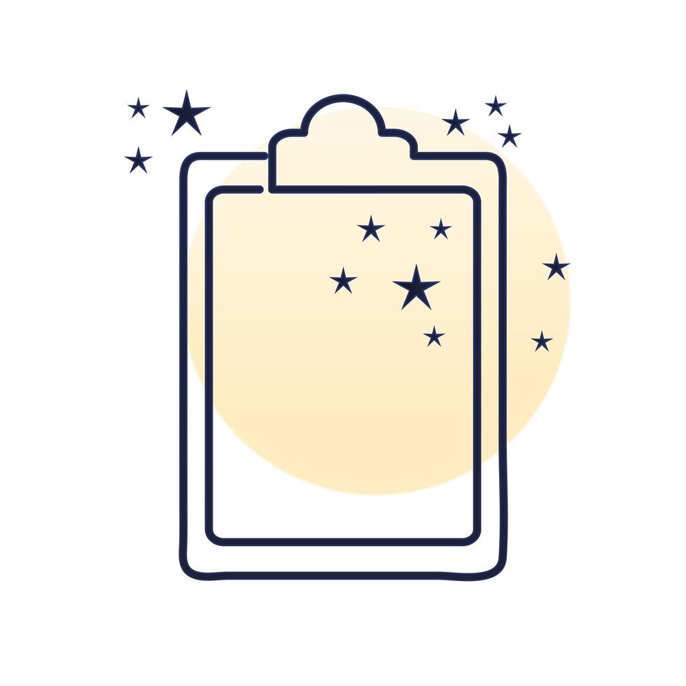 folder and spark one line style with background orange vector