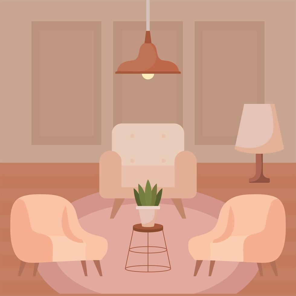 living room card vector