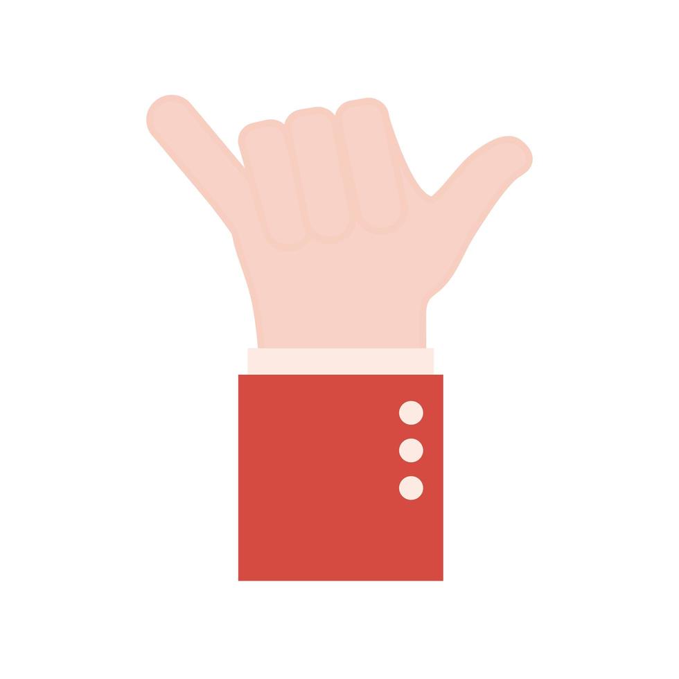 y hand sign language flat style icon vector design