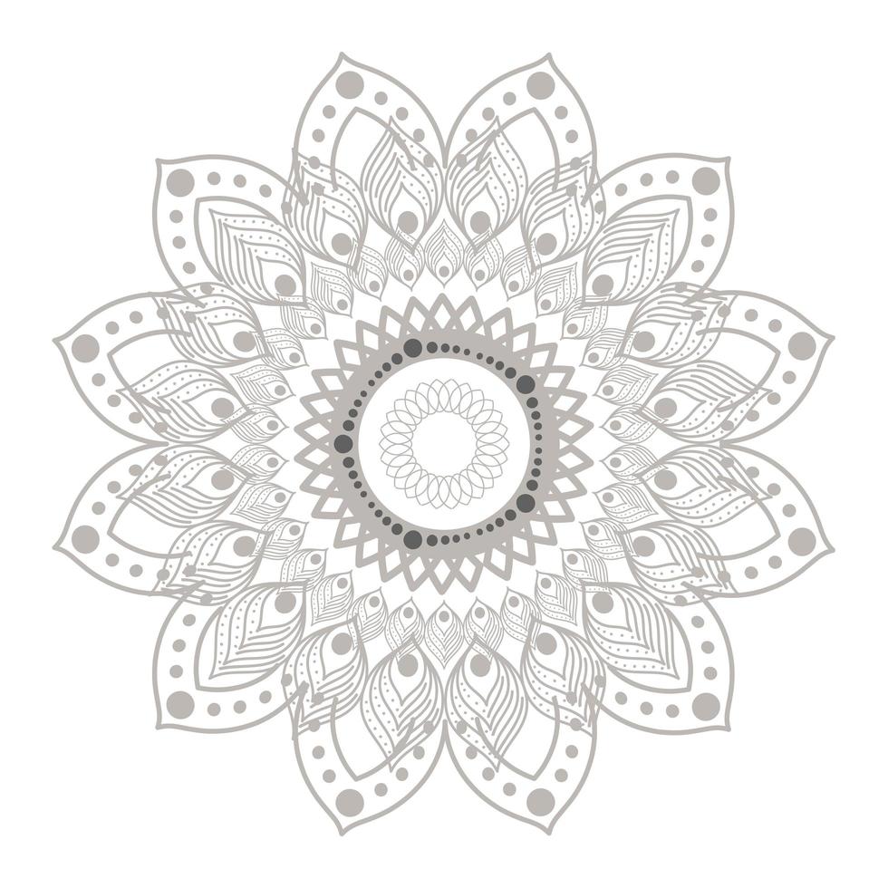 mandala silver flower shaped vector design