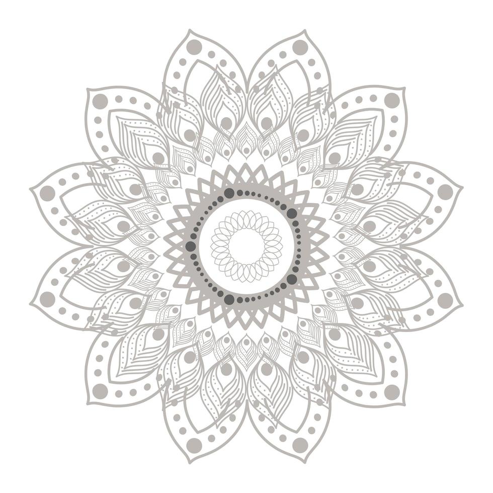 mandala silver flower shaped vector design