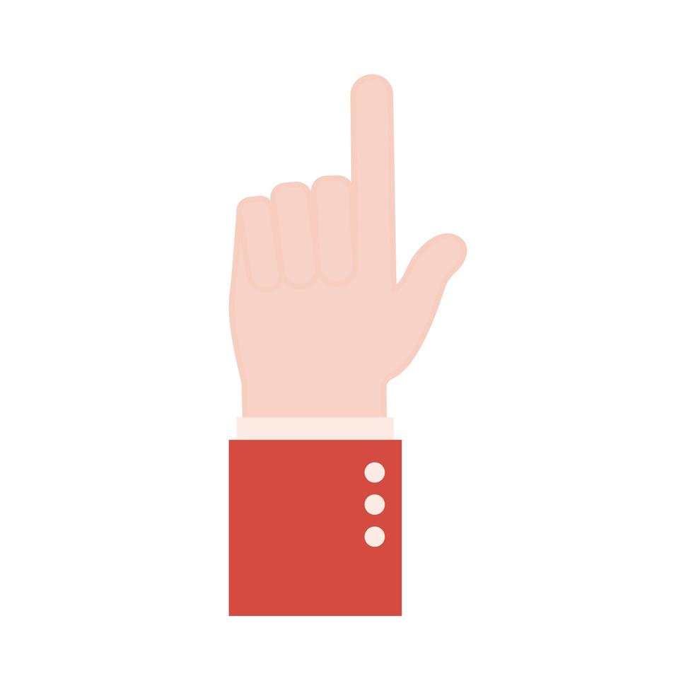l lenguaje de señas de mano diseño de vector de icono de estilo plano