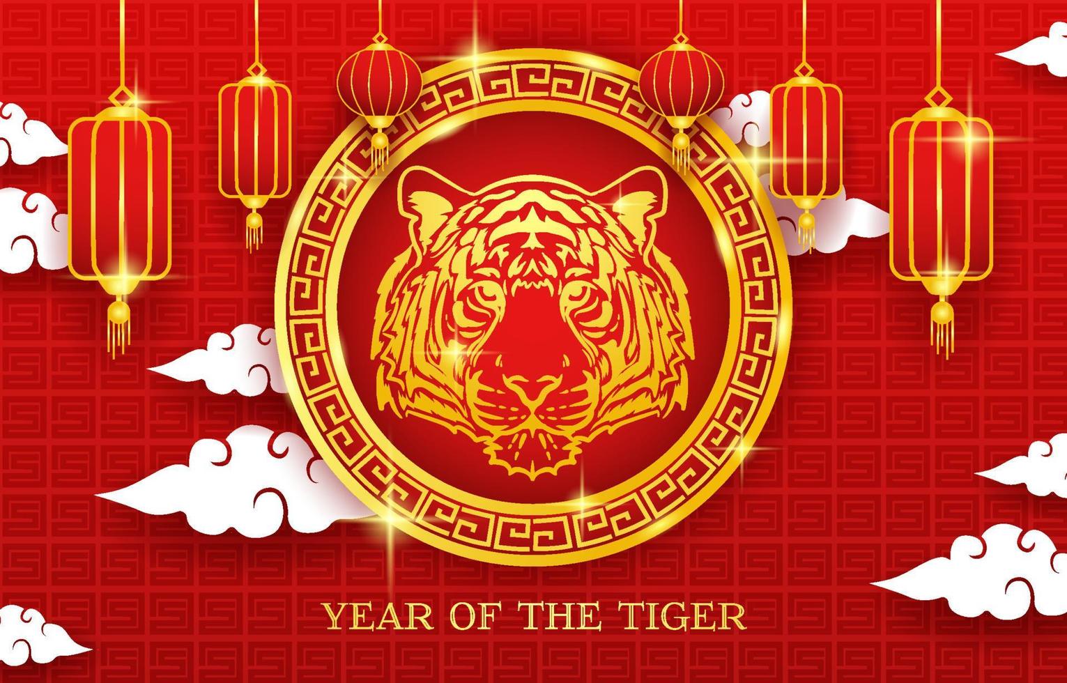 Year of The Tiger Background Concept vector