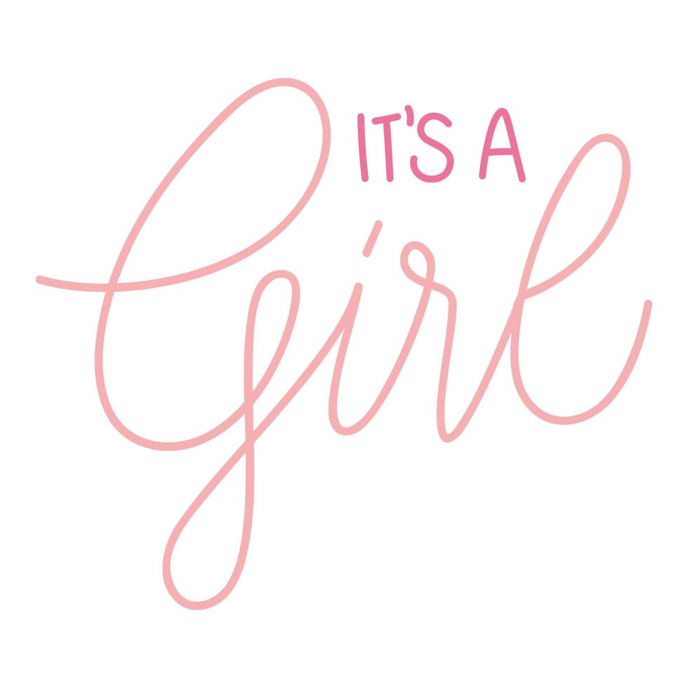 its a girl lettering vector