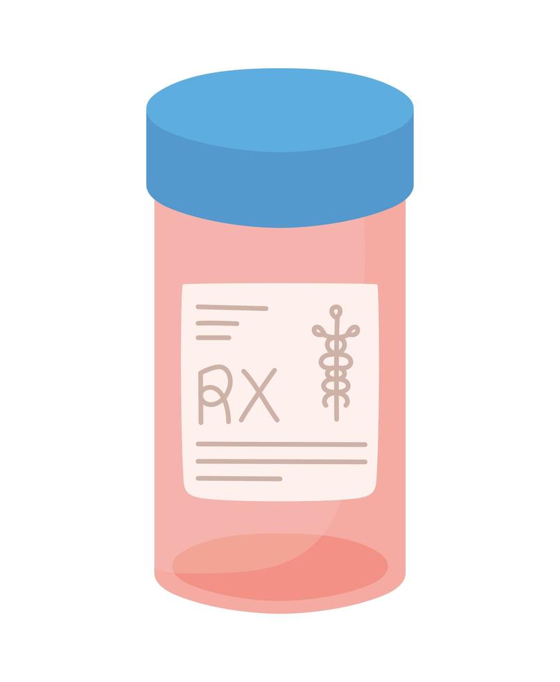 frasco de pastillas rx vector