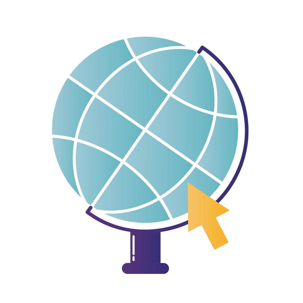 esfera global con diseño de vector de cursor