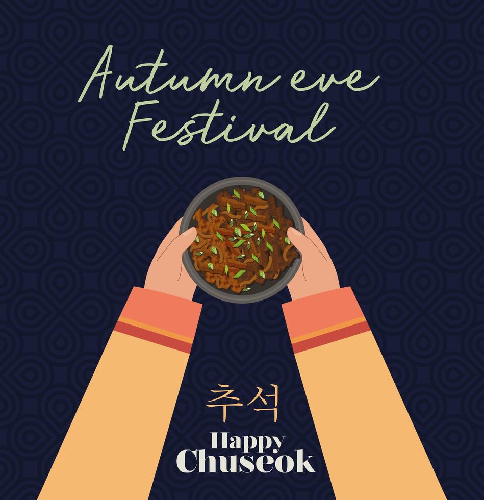 cartel del festival de chuseok vector