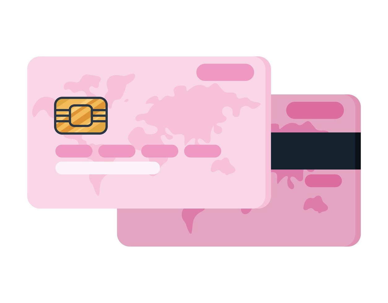 pink credit cards vector