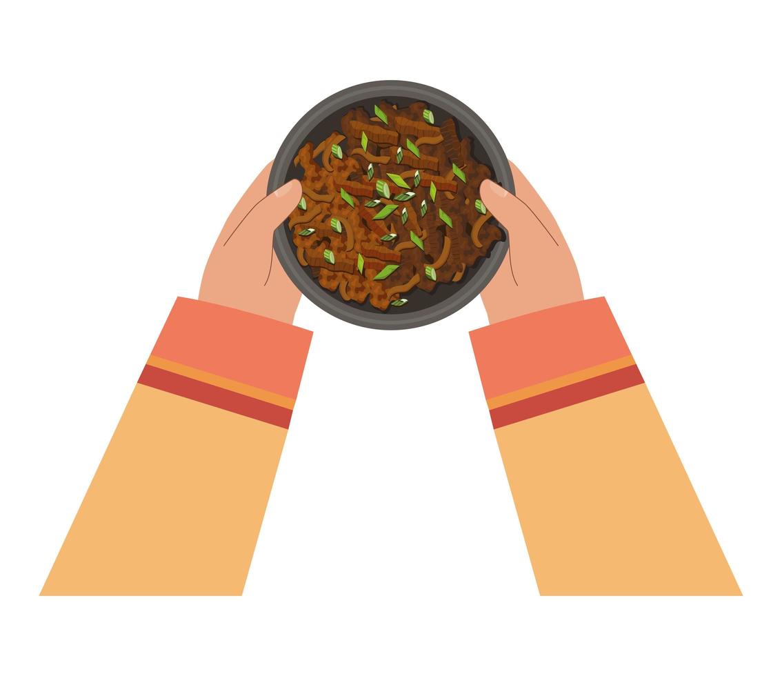 bulgogi en un plato vector