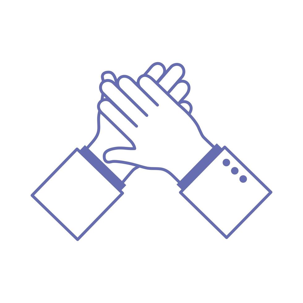 applause hand sign language line and fill style icon vector design
