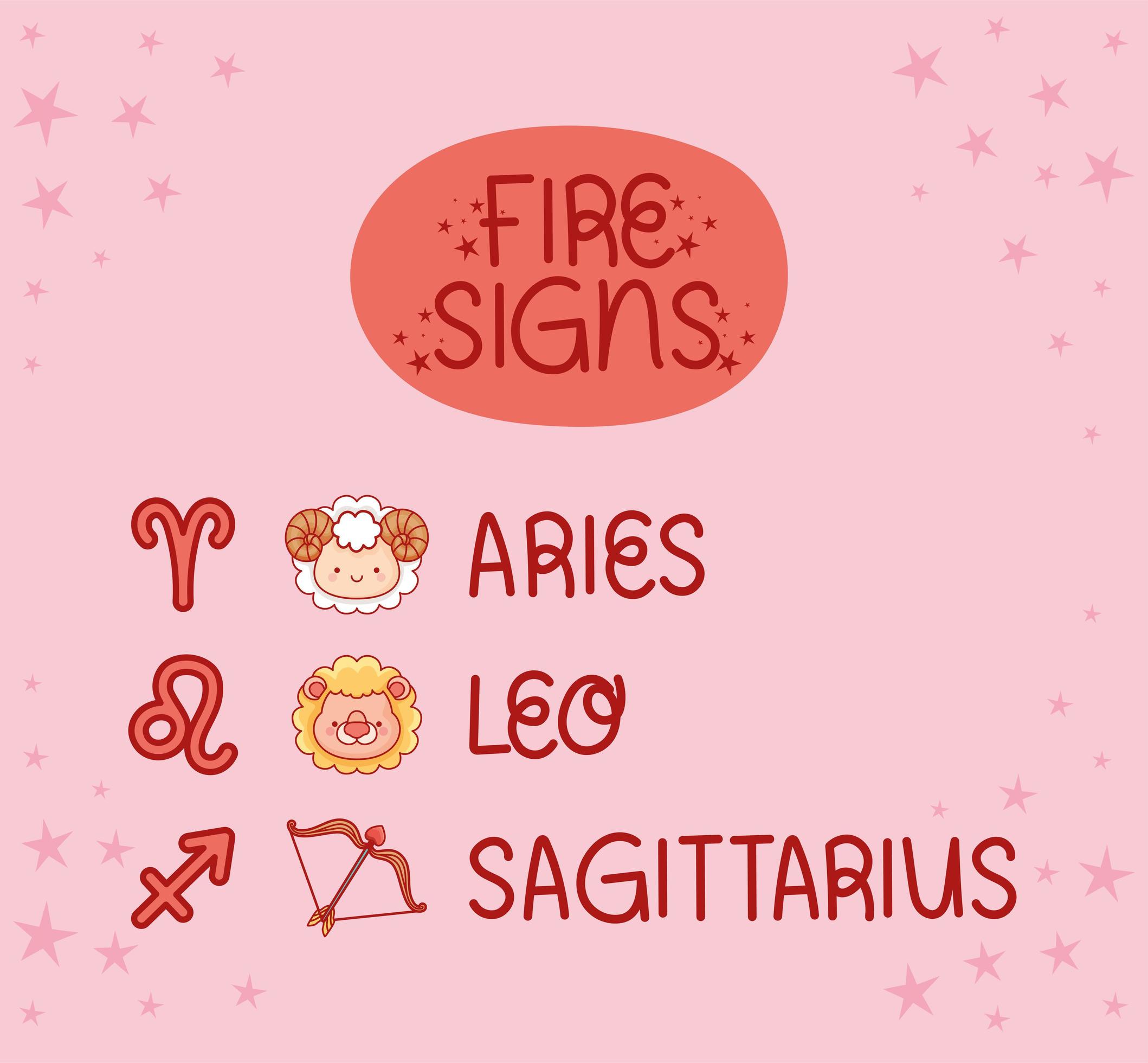 zodiac fire signs 4063147 Vector Art at Vecteezy