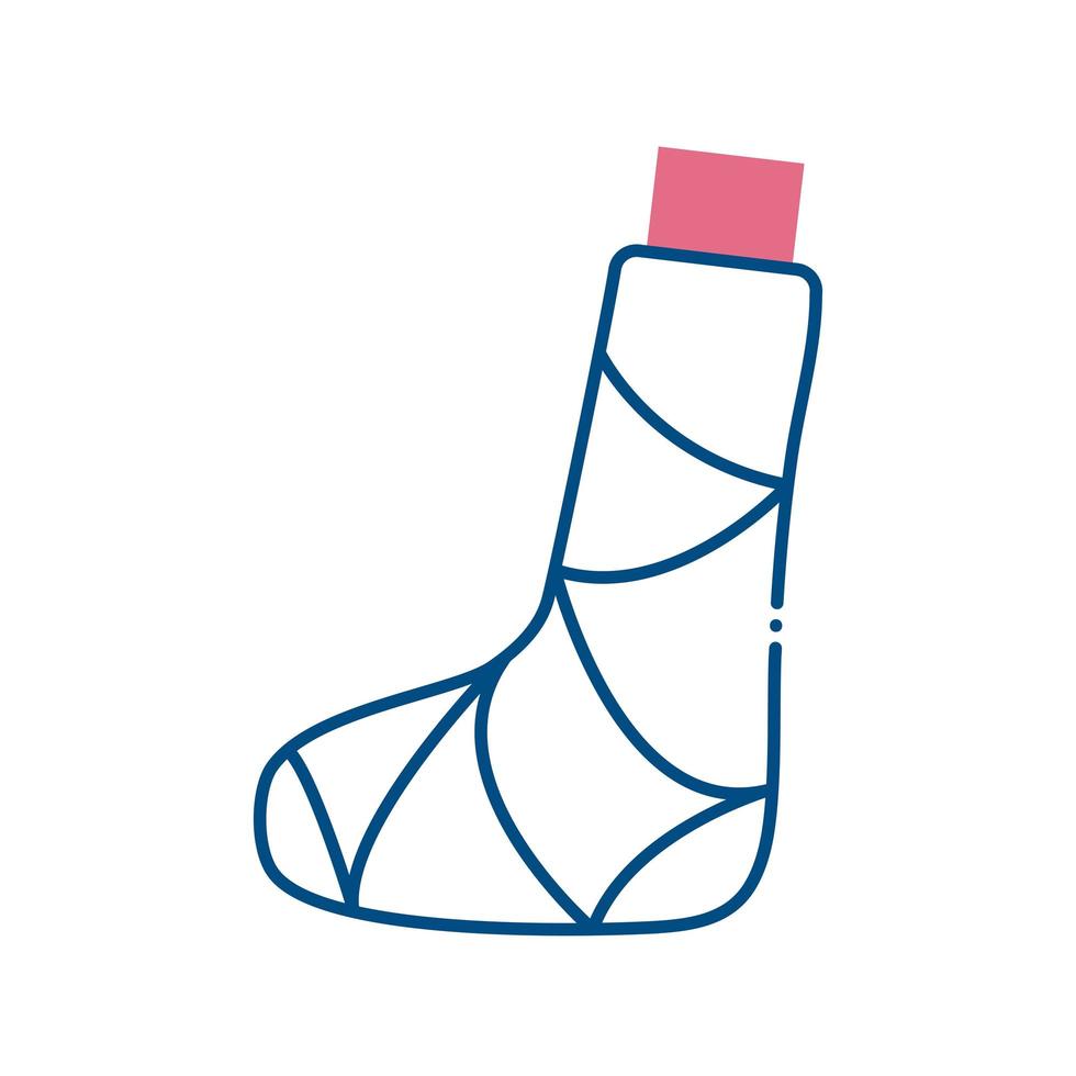 leg with cast line style icon vector design