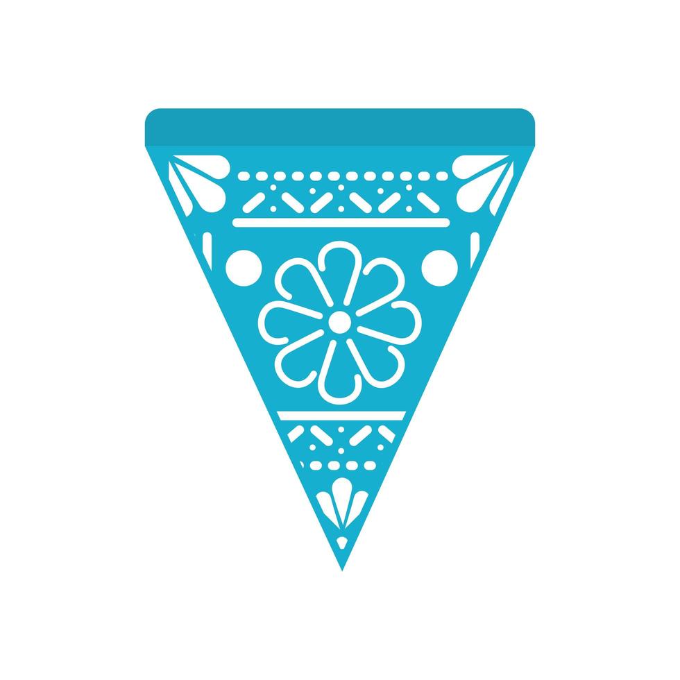 garland with mexican flower on white background vector