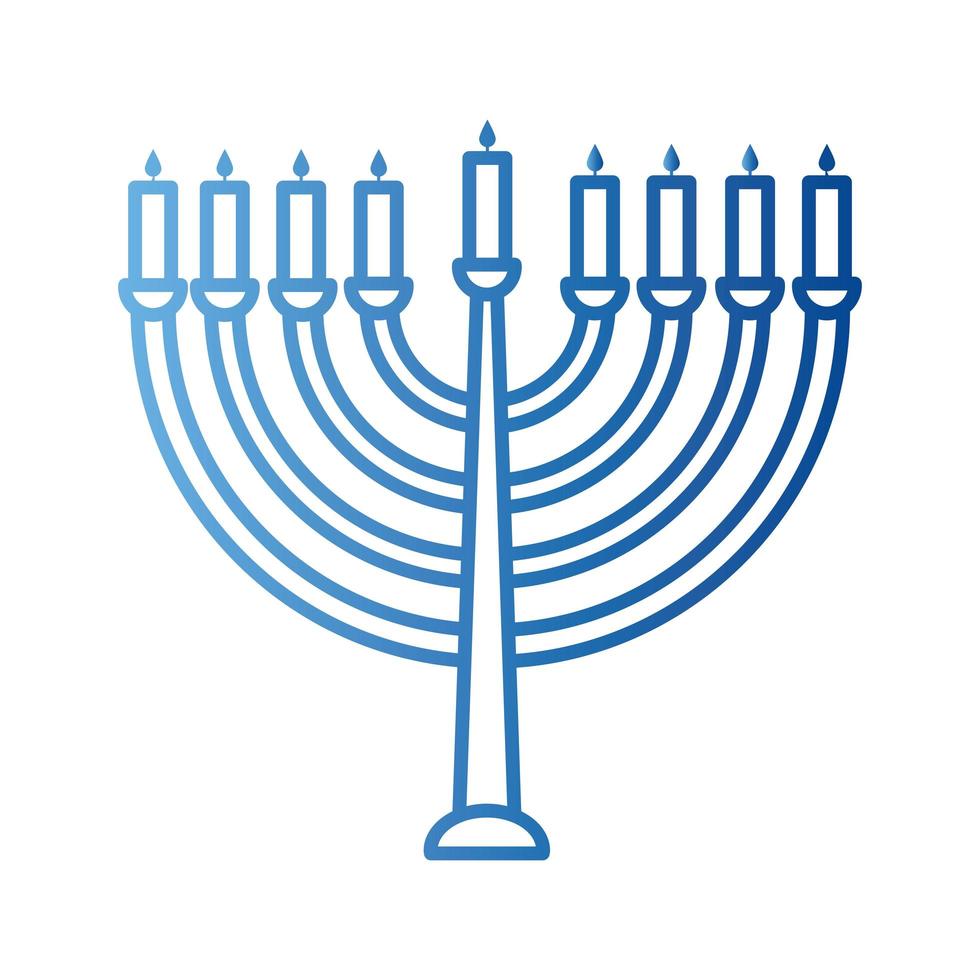 jewish menorah gradient style icon vector design