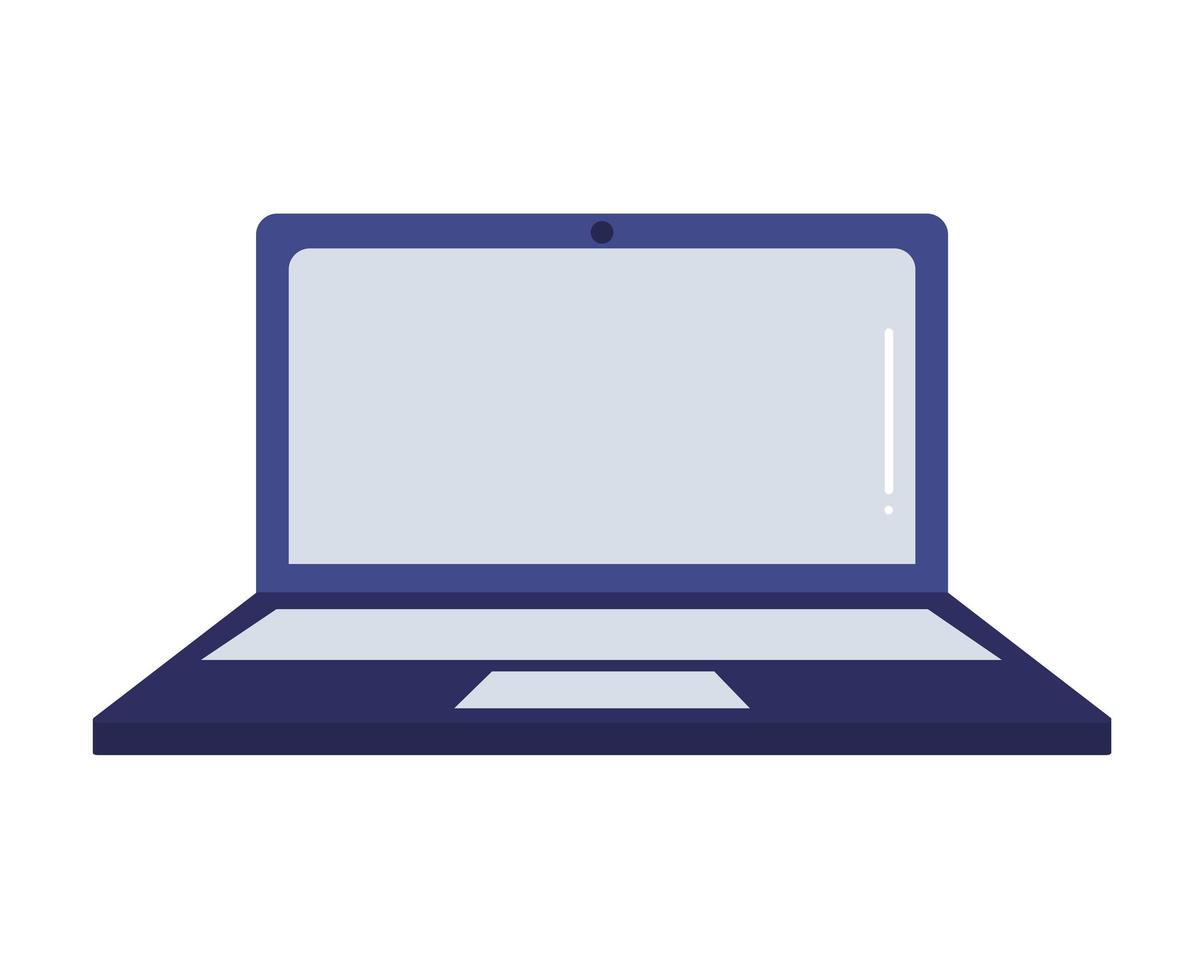 open blue laptop vector