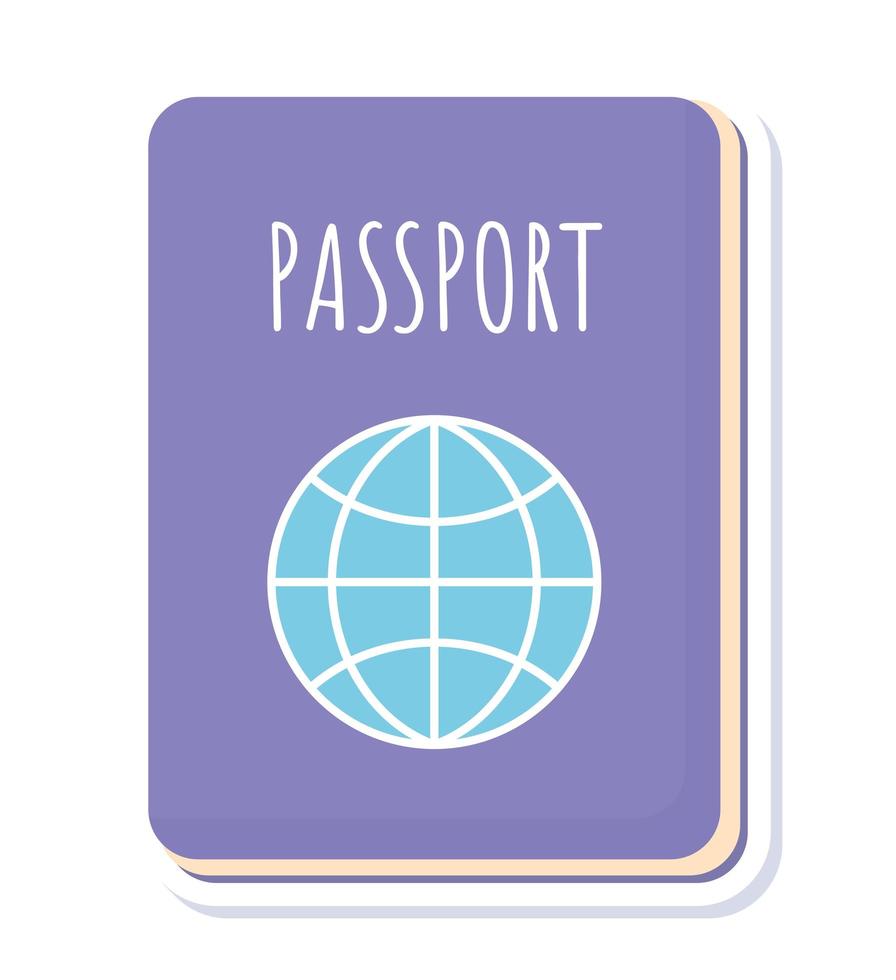 purple passport sticker vector