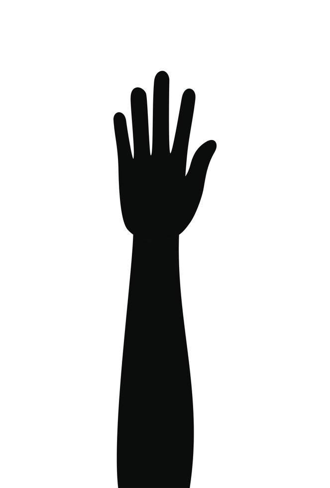 silhouette of one arm with hand vector