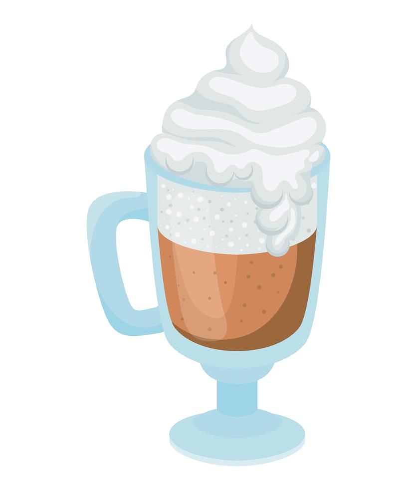 cup of coffee with foam vector