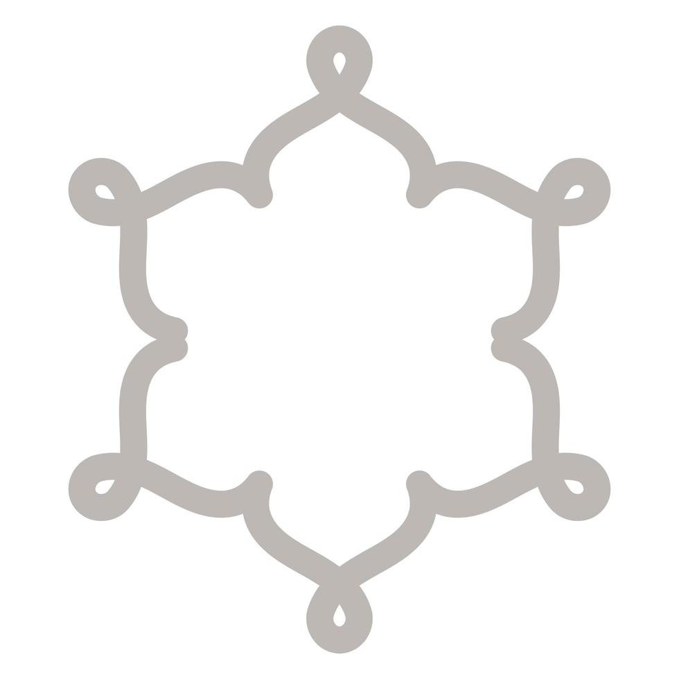silver flower shaped decorative ornament vector design
