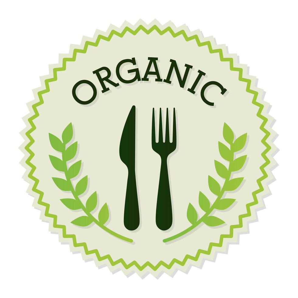 organic lettering with a fork and knife vector