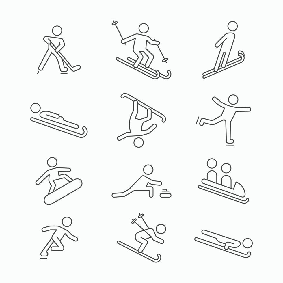 Winter Sport Olympics Line Icon vector