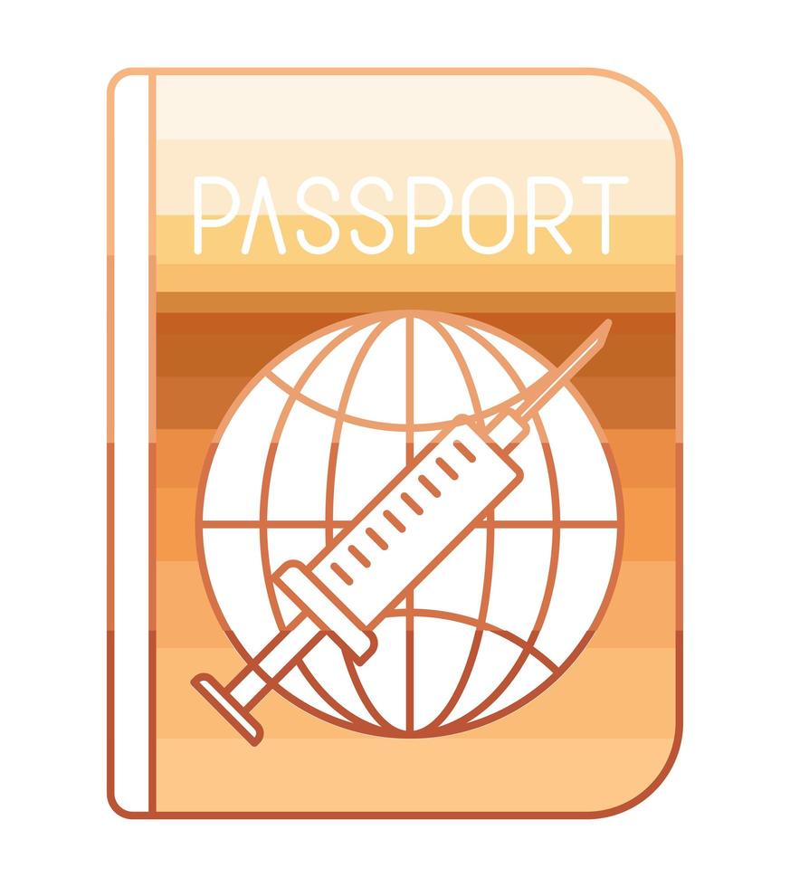 icono de pasaporte médico dorado vector