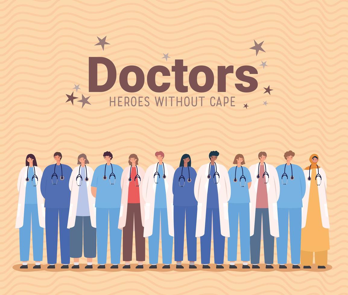 pretty doctors card vector