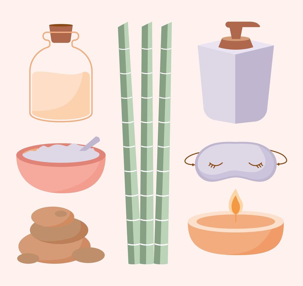 seven spa items vector