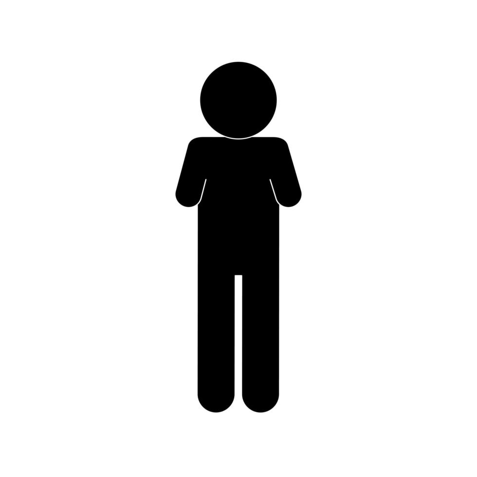 armless man silhouette style icon vector design