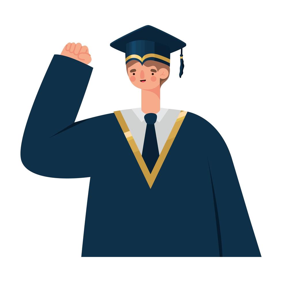 happy boy graduated vector